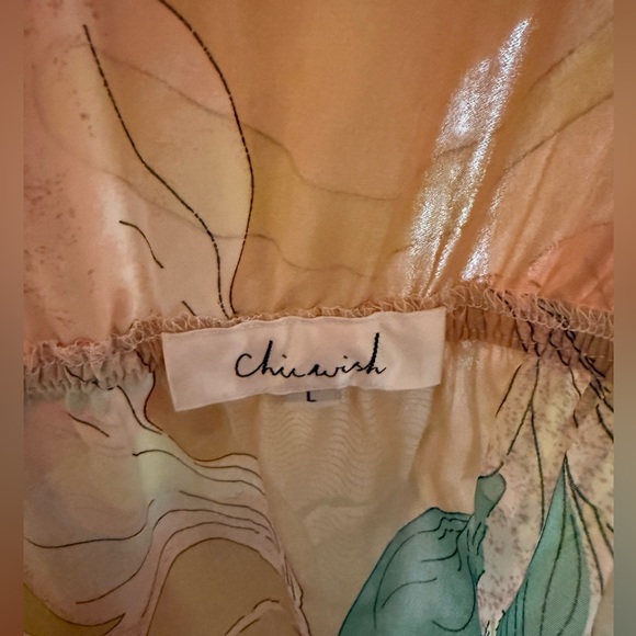 Chicwish Coral Floral Long Sleeve Dress - Picture 4 of 4